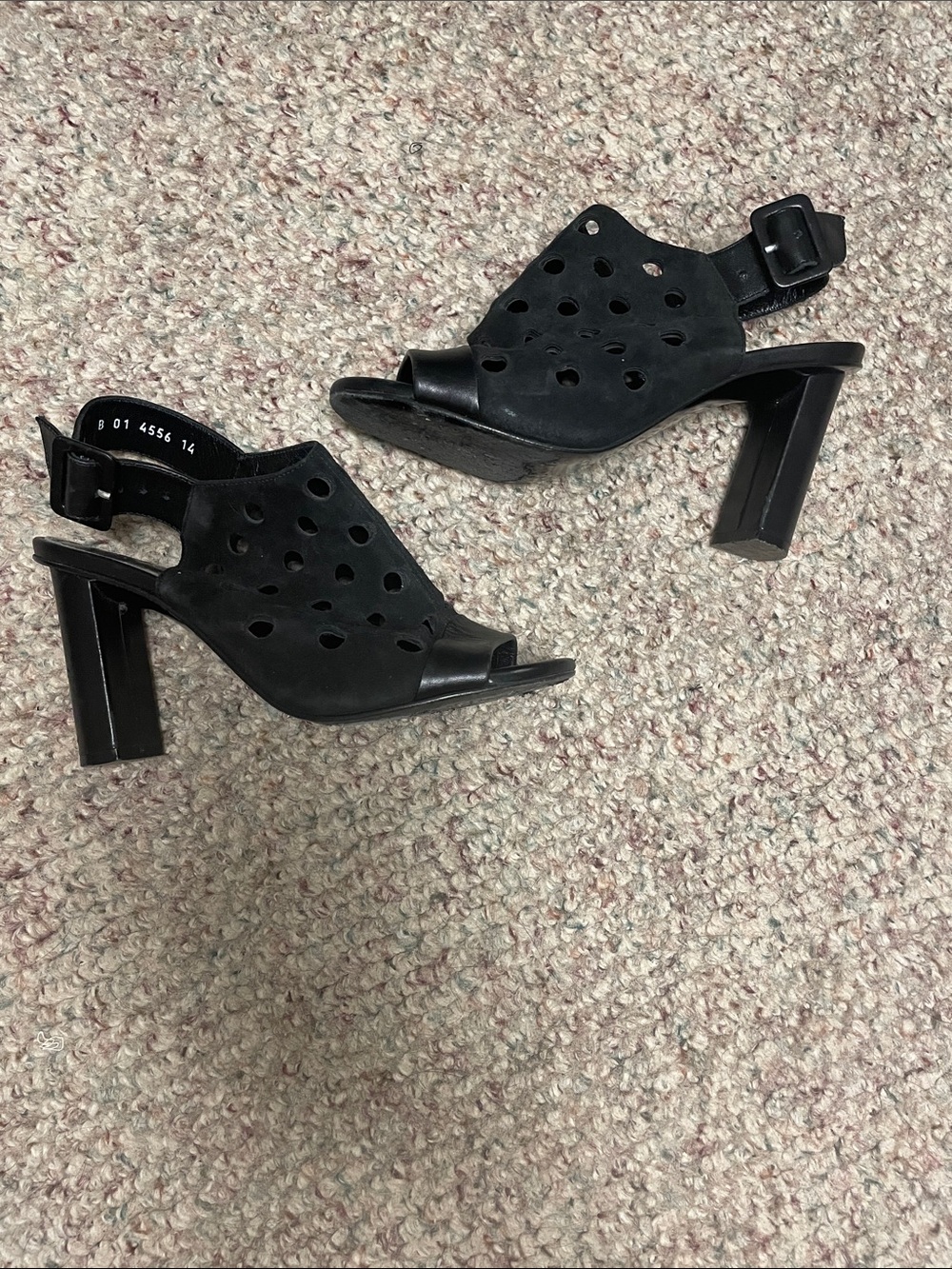 Robert clergerie Suede Cutout Block Heel Sandals with ankle strap